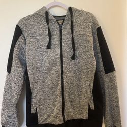 NWT Men’s Size Medium Full Zipper Hoodie Black And Gray 