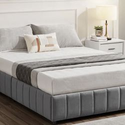 Almost New Full Bed Frame And Mattress With Storage 