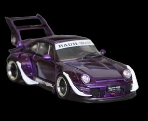 Street Weapon Porsche RWB 993 PURPLE ARMY GIRL GT HIGH WING