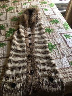 Ashley by 26 international usa fur vest with hood