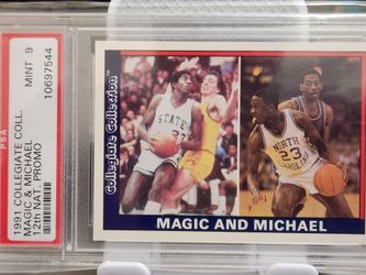 Magic And Michael Jordan Promo PSA 9