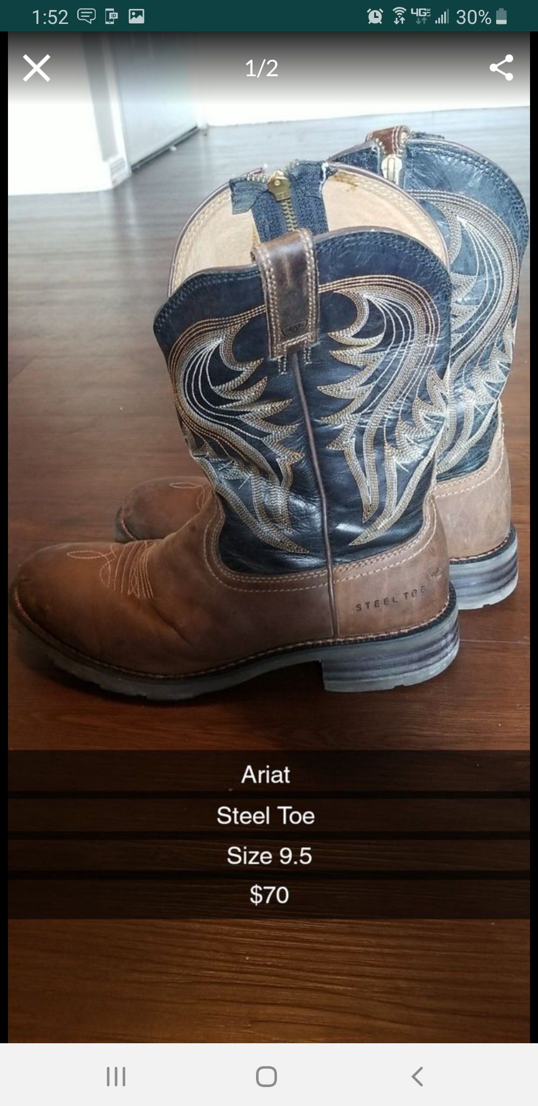 Ariat Steel Toe Boots work trabajo