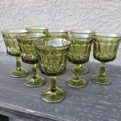Bargain Blast! Noritake Vtg. Olive Green Wine, Water, Tea Goblets Set of 8 - 6.5" 19 Everyday