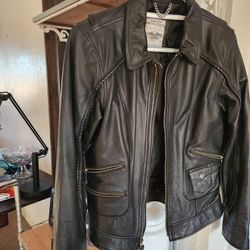 Harley Davidson Leather Riding Jacket.  Women Small-medium