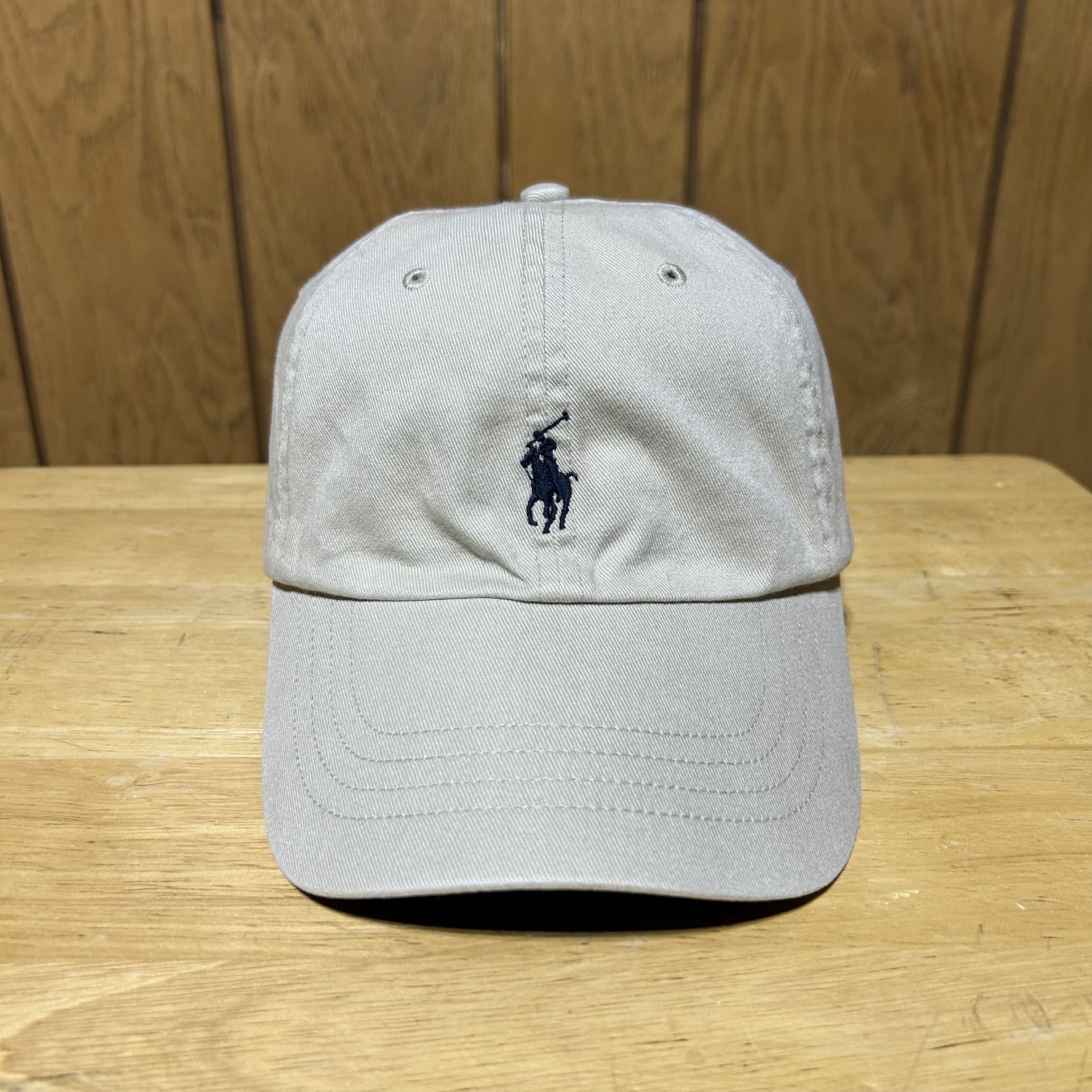 Vintage Polo Ralph Lauren Hat Cap Leather Strap Tan Navy Pony Men’s One Size PRL