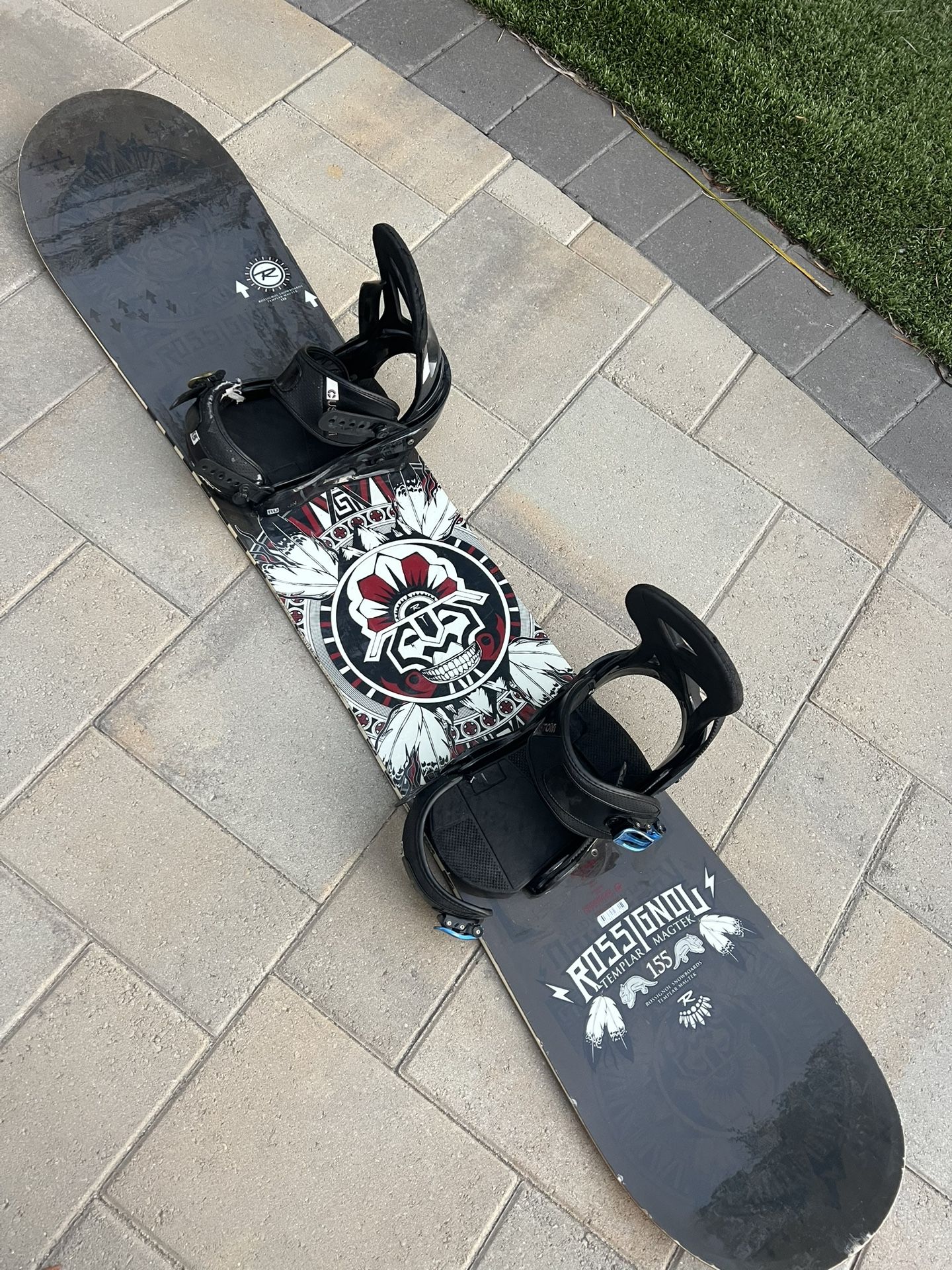 Snowboard with Burton Bindings