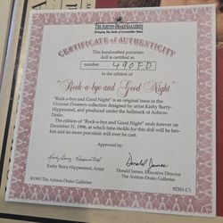 Vintage Porcelain Dolls With Certificates of Authenticity