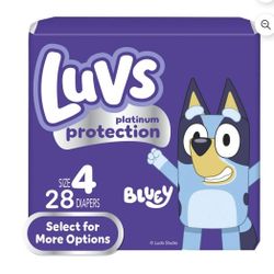 Luvs Bluey Diapers Size 4 (Bags)