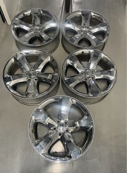 5 – 20” Chrome Dodge OEM Wheels/Rims – 4 Good + 1 Bent – $650 OBO
