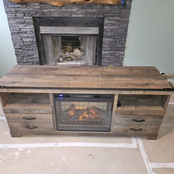 TV / Entertainment Stand With Electric Infared Fireplace