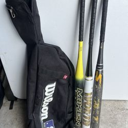 Baseball Bats And Bag