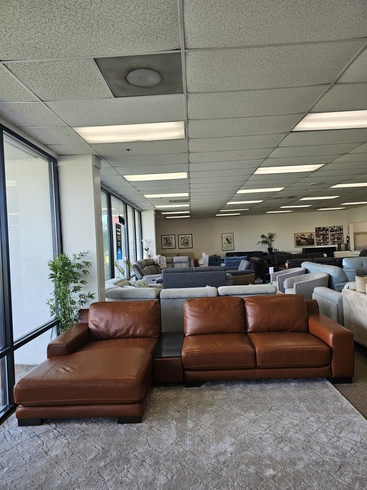 3-pc Leather Sectional Sofa-Darrium