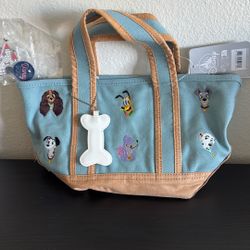 Disney Dogs Tote Bag With Crossbody Strap And Pins 