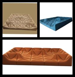 BRAND NEW DUNE COUCHES set 25PCS size 12X12X12X12FT VELVET ORANGE FABRIC custom made available
