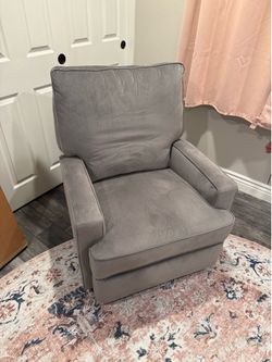 Gray Reclining Nursery Glider Chair