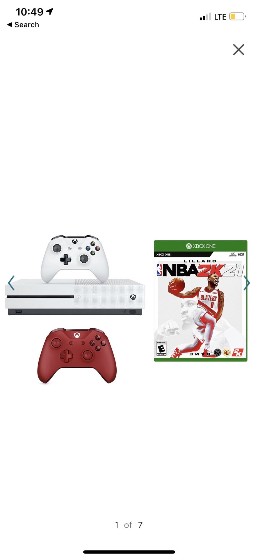 Xbox One S Console with NBA 2K21 + Controller Bundle.