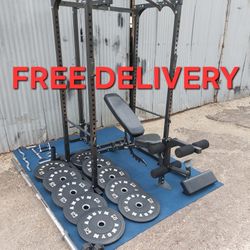 Northern Lights Squat rack / gym / gymnasio / Olympic Weight Plates / pesas / bench press / Power Rack / Fitness