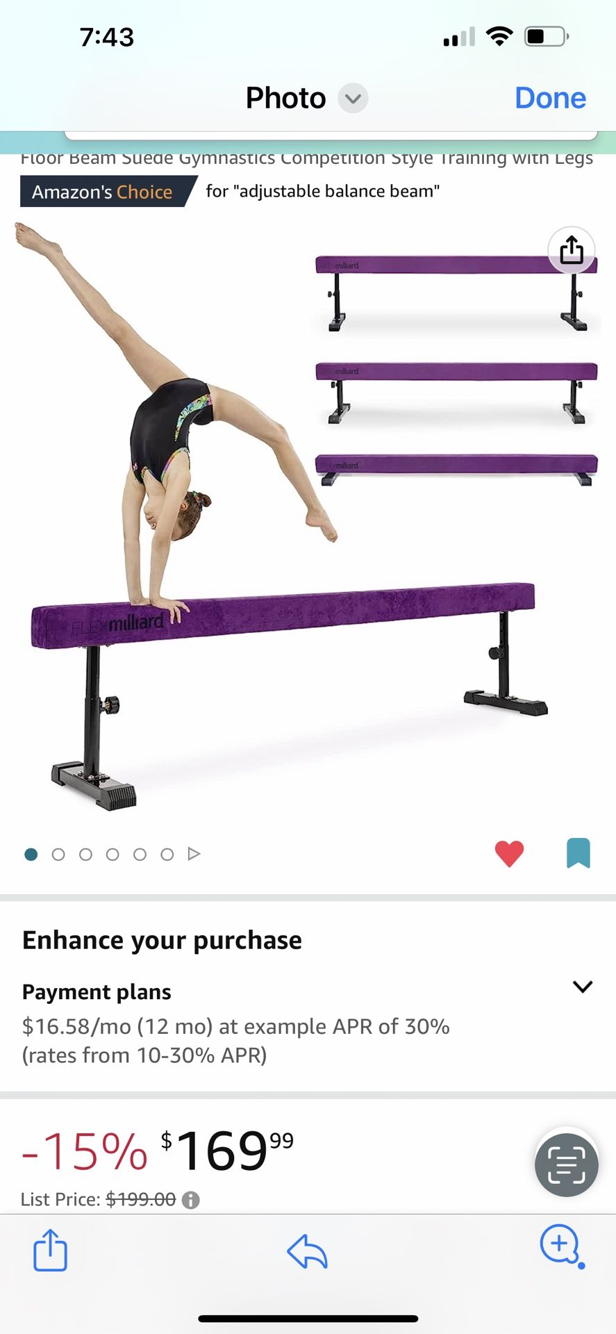 Brand new gymnastics, balance beam