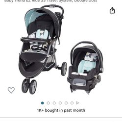 (Gray) Baby Stroller With Car seat 