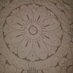 Vintage pink card table tablecloth