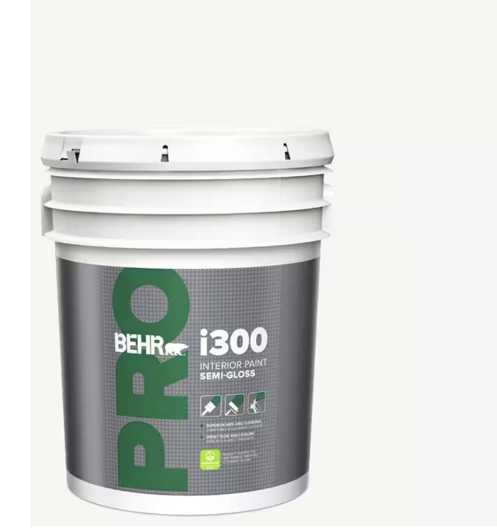 New Behr Semi Gloss White Interior Paint 5 Gal