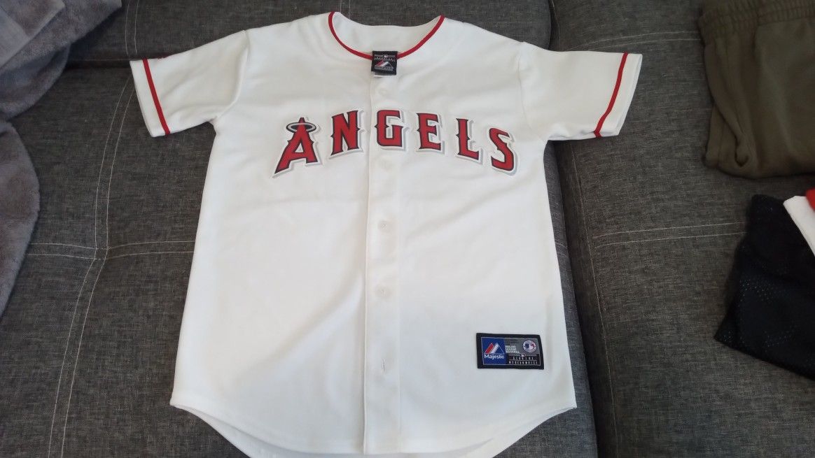 Kids Boy'sAngels Majestic Baseball Jersey Size 10-12 $20