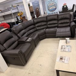 New Dark Brown Sectional Reclining Sides 