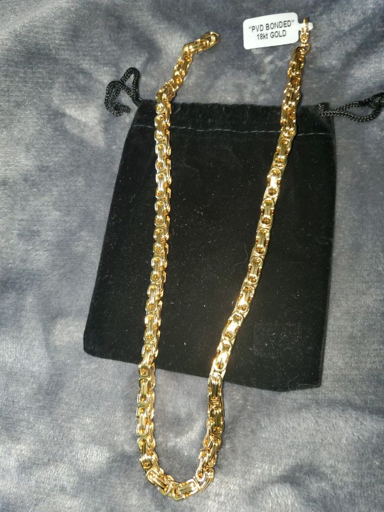 18k Gold Plated Chain choker 18inches PVD Quality Plated