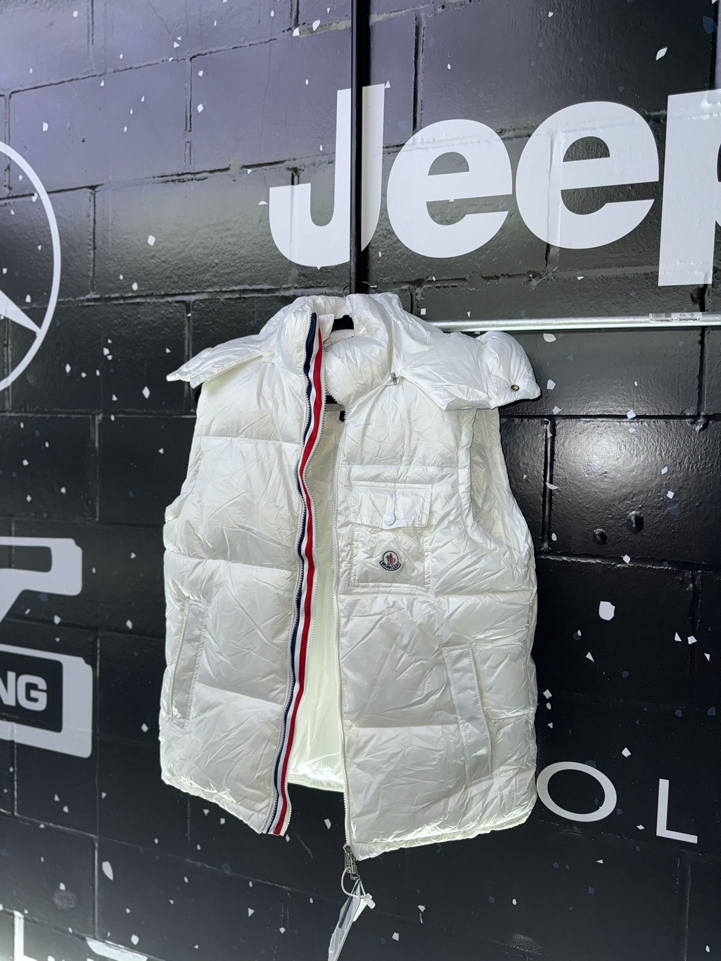 White Moncler Puffer Down Vest