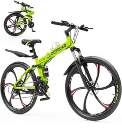 🚵‍♂️ 26" Folding Mountain Bike – Full Suspension, Disc Brakes, 21-Speed – Brand New, Still in box!