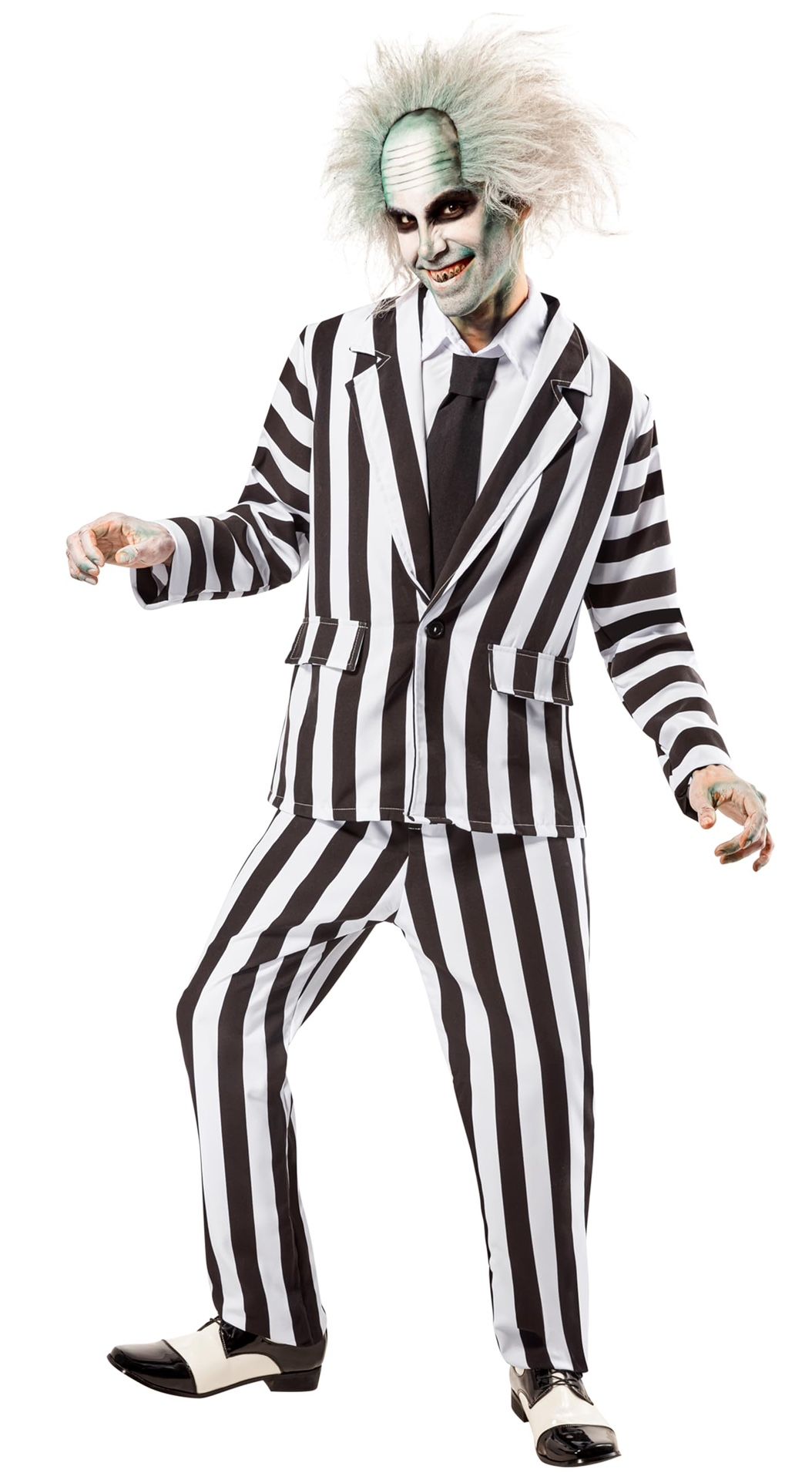 Rubies Mens Beetlejuice Deluxe Adult Sized Costumes, Black/White, Standard US XL 