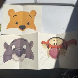 Vintage pooh, tigger & gopher paper Halloween mask
