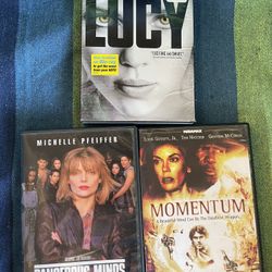🎬 Mind Games DVD Bundle – Lucy, Dangerous Minds, Momentum – Action & Thriller 3‑Pack - $5