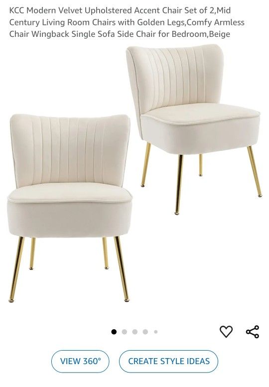 Beige Chairs Set Of 2