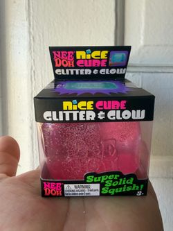Needoh nice cube glitter & glow pink