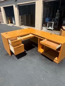 Real Wood L-Shaped Desk -$65