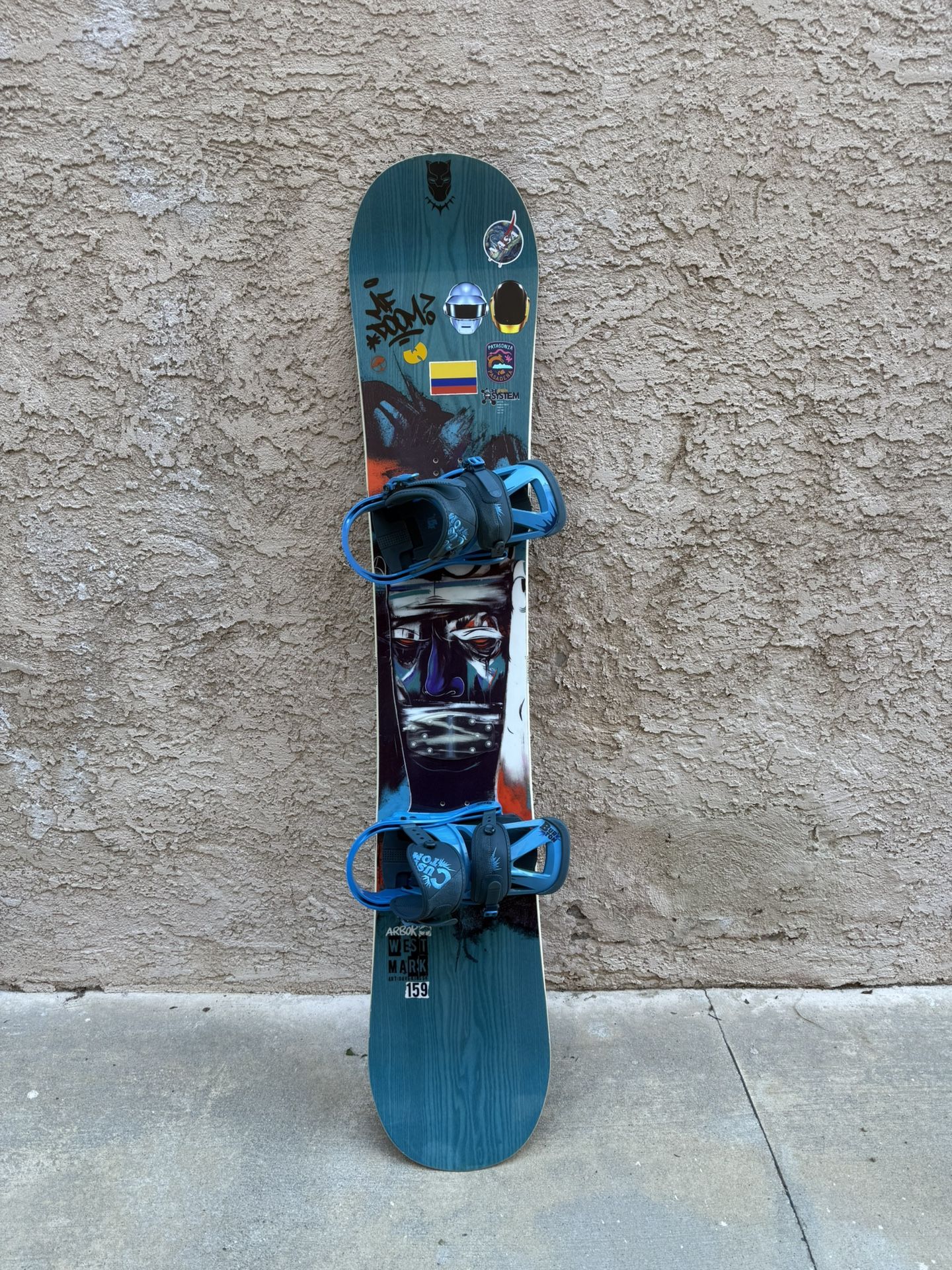Arbor snowboard 159cm Burton Custom X bindings