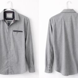 Craft + Flow Gray Slim Fit Shirt Men’s M Casual Button Up