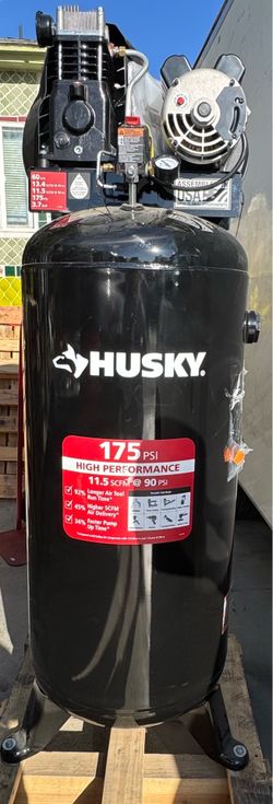 Husky 60 Gal. 3.7 HP 1-Phase 175 PSI Oil Lubed Belt Drive Stationary Electric Air Compressor