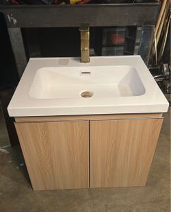 Floating Bathroom Vanity with Sink and Faucet