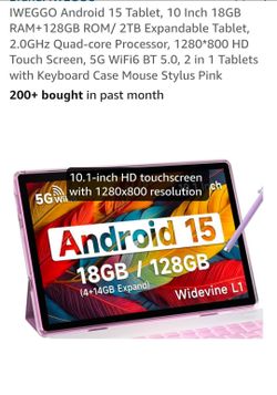 IWEGGO 10 Inch Android 15 Tablet 18GB/128GB