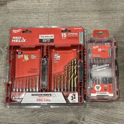 Milwaukee Titanium Drill Bit Set & Packout Bit Set $30 New Pick Up Only