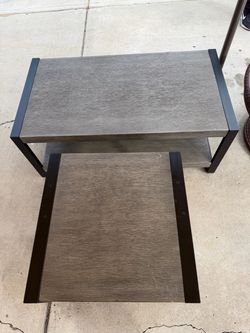 GRAY COFFEE TABLE AND SIDE TABLE