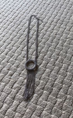 Metal necklace with metal tassel