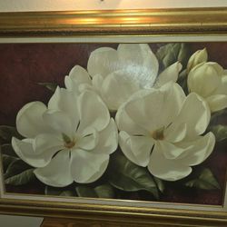 Large Elegant Flower Painting Igor Levenshov "Magnolia Crimson
