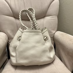Ann Taylor Hobo Bag/Shoulder Handbag - Cream Pebbled Leather