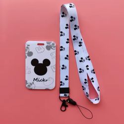 Disney - Micky Mouse - Key Badge Lanyard Keychain Cardholder USB Holder