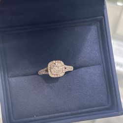  Costco Wedding Ring Original Cost 1.2k 14k White Gold VS2 I 0.85ctw Round Diamond Halo Ring  Size 7