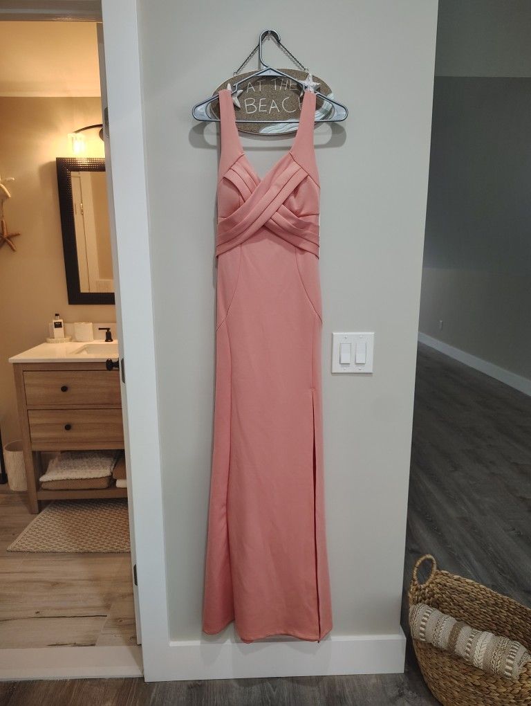 Long Elegant Peach/Coral Dress 