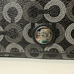 VTG Coach Signature Black Bifold Lilac Interior Wallet